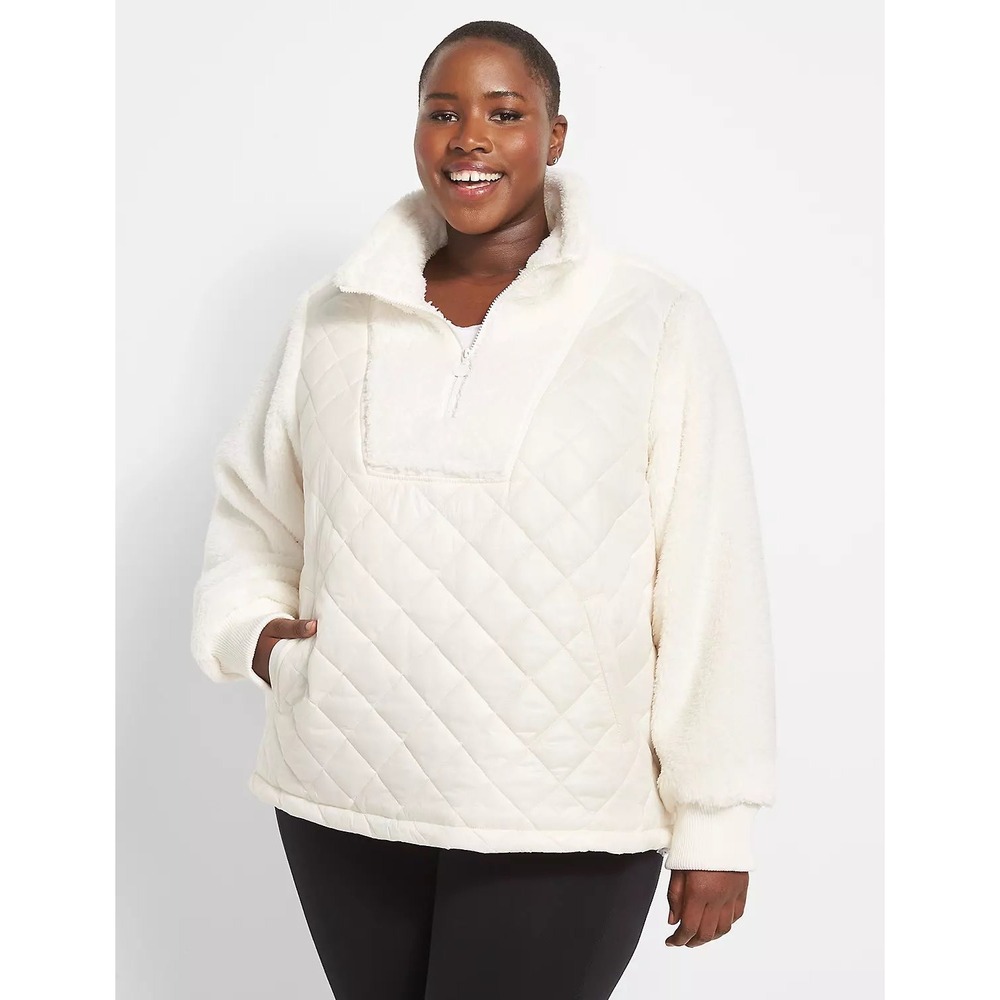 NWT (FLAW) Livi Half Zip Sherpa Pullover Size 22/24